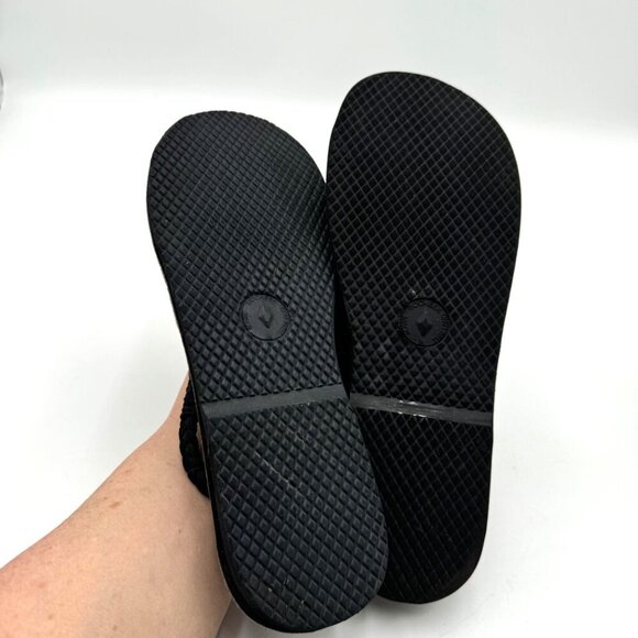 Women Woven Flat Rope Sandals Braided Beach Boho Sandals Slingwind Classic Black - Picture 7 of 10